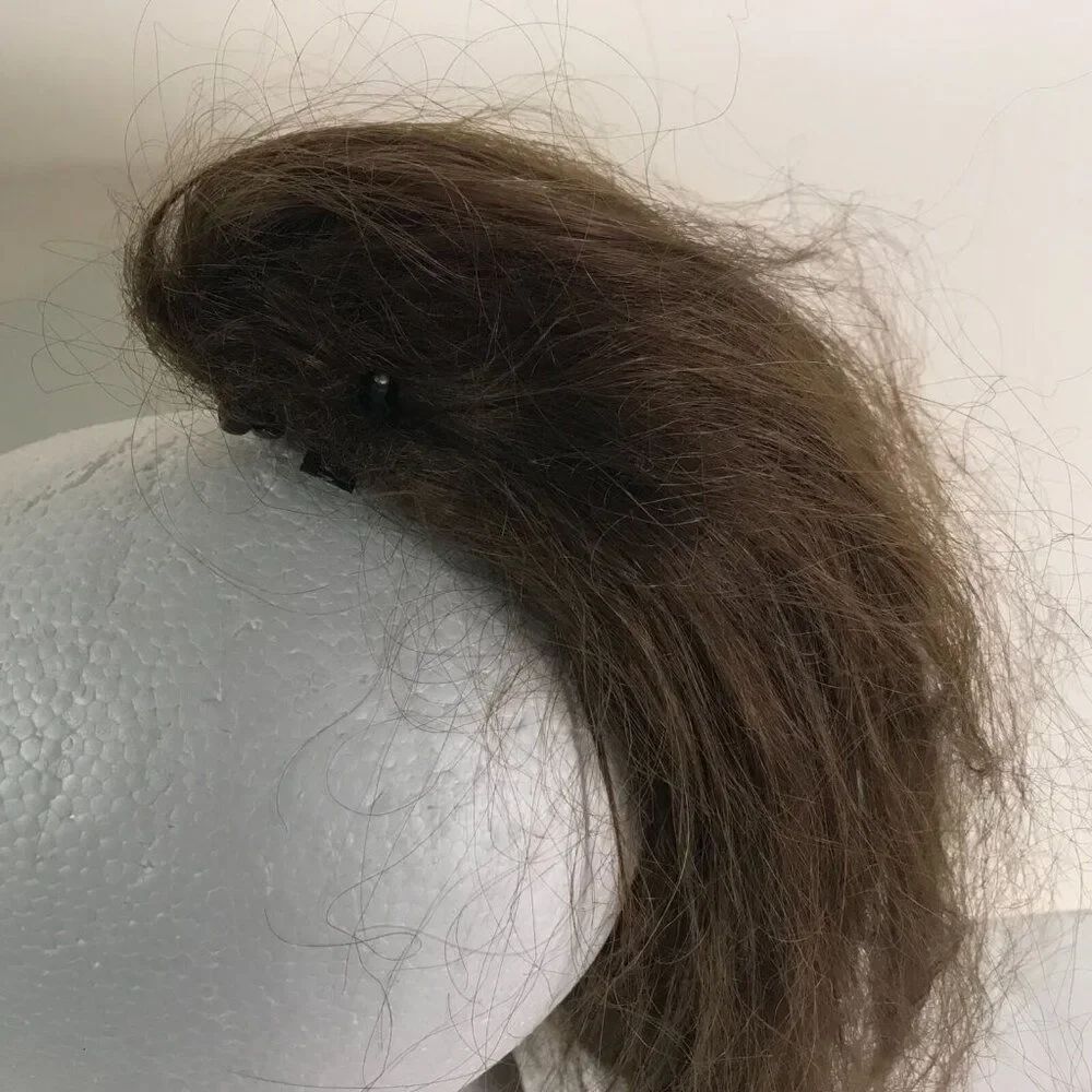 Wig Wiglet Clip On Claw Ponytail Dress-up Halloween Brown Costume Hairpiece